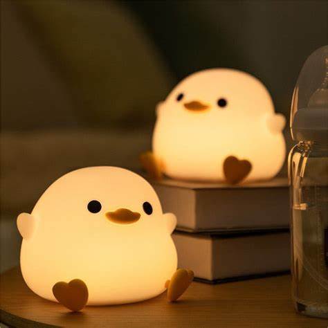 DoDo-Silicone Duck, LED Bedside Lamp, Rechargeable, Bedroom, Living Room