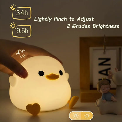 DoDo-Silicone Duck, LED Bedside Lamp, Rechargeable, Bedroom, Living Room