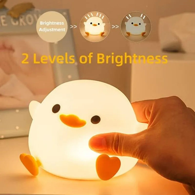 DoDo-Silicone Duck, LED Bedside Lamp, Rechargeable, Bedroom, Living Room