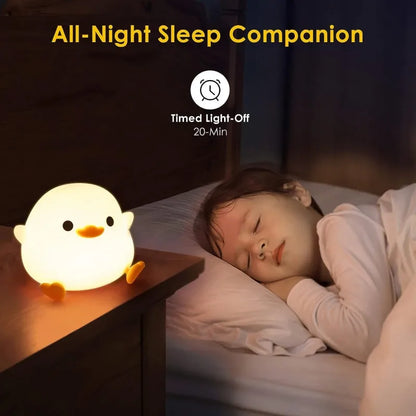 DoDo-Silicone Duck, LED Bedside Lamp, Rechargeable, Bedroom, Living Room