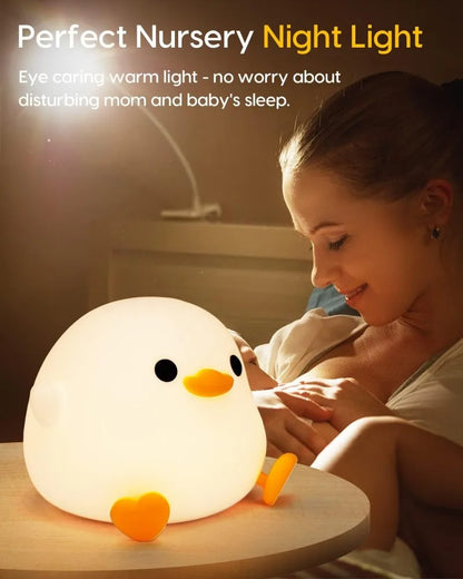 DoDo-Silicone Duck, LED Bedside Lamp, Rechargeable, Bedroom, Living Room