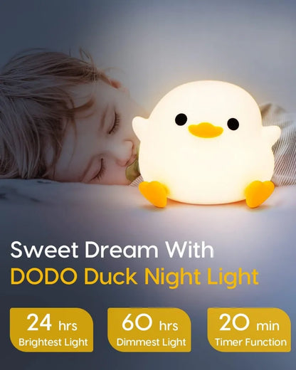 DoDo-Silicone Duck, LED Bedside Lamp, Rechargeable, Bedroom, Living Room